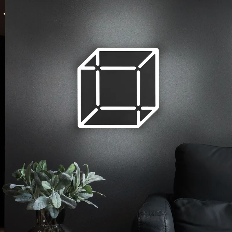 Exclusieve Aanbieding Wandlamp, metaal, mat zwart, BxH 25x25 cm