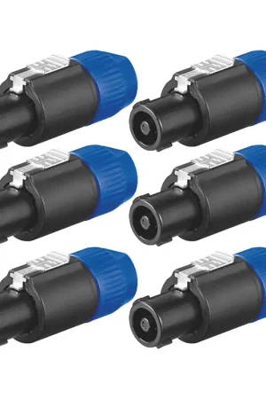 Set van 6 PA-luidsprekerstekkers Luidspreker, 4-pins kabelstekker Aanbieding