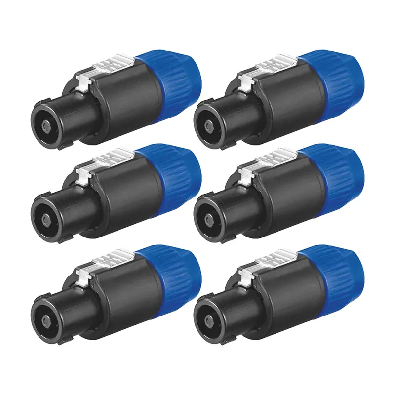 Set van 6 PA-luidsprekerstekkers Luidspreker, 4-pins kabelstekker Aanbieding