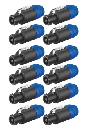 Gecertificeerd Set van 12 PA-luidsprekerstekkers Luidspreker, 4-pins kabelstekker