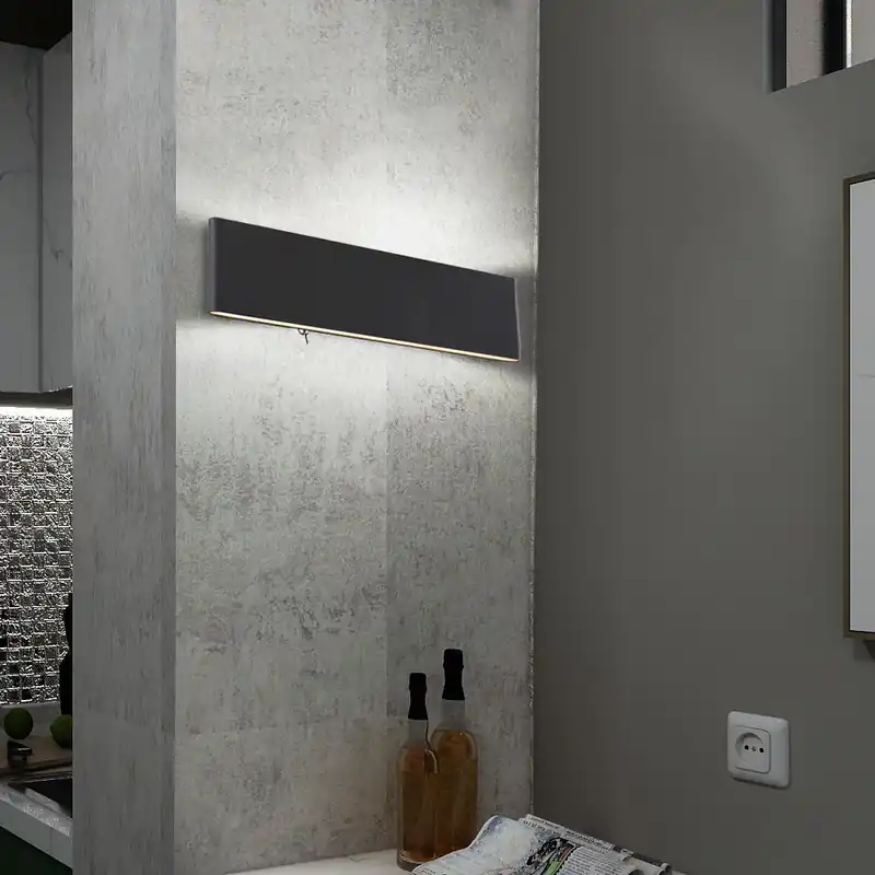 LED wandlamp, aluminium, zwart en wit,B 29,5 cm Superprijs