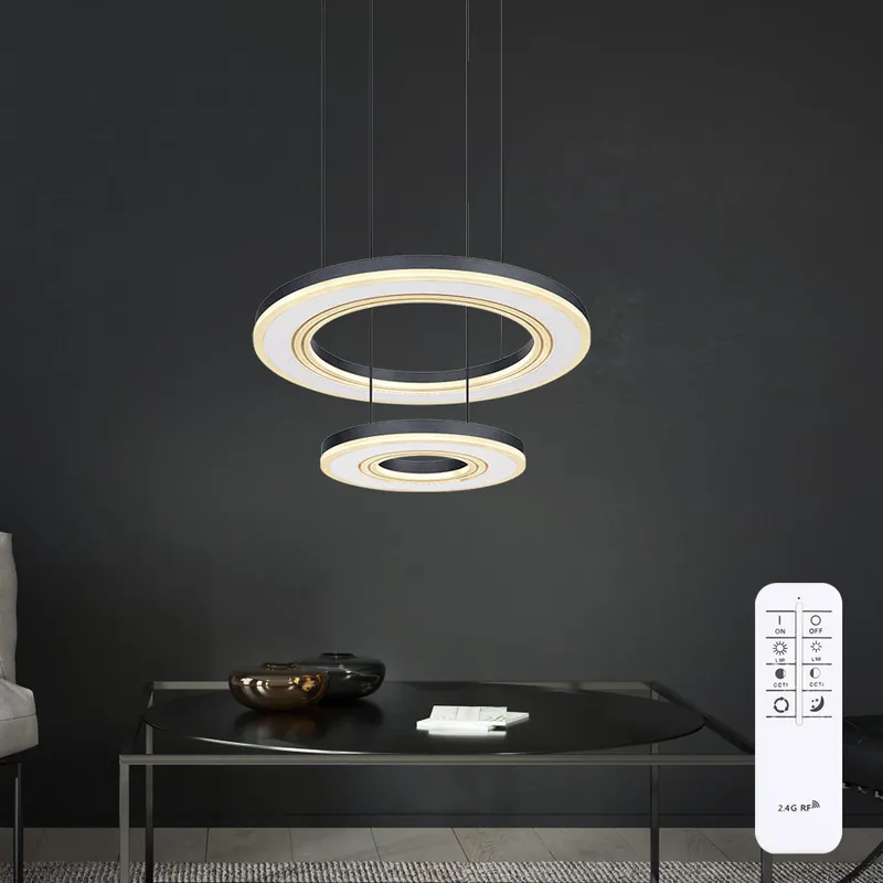 LED hanglamp, dimbaar, ring design, wit, opaal, H 120 cm Voordeelprijs