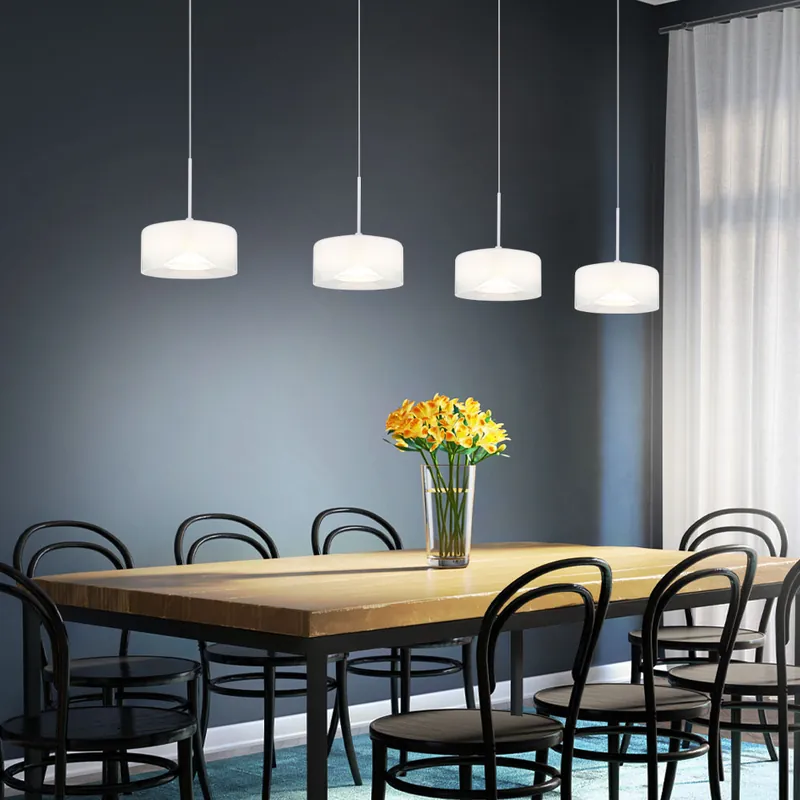 LED hanglamp mat wit, opaal glas, H 150 cm Fabrieksprijs