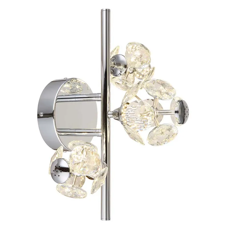 Direct Beschikbaar LED-wandlamp, zilver, kristallen, L 41 cm