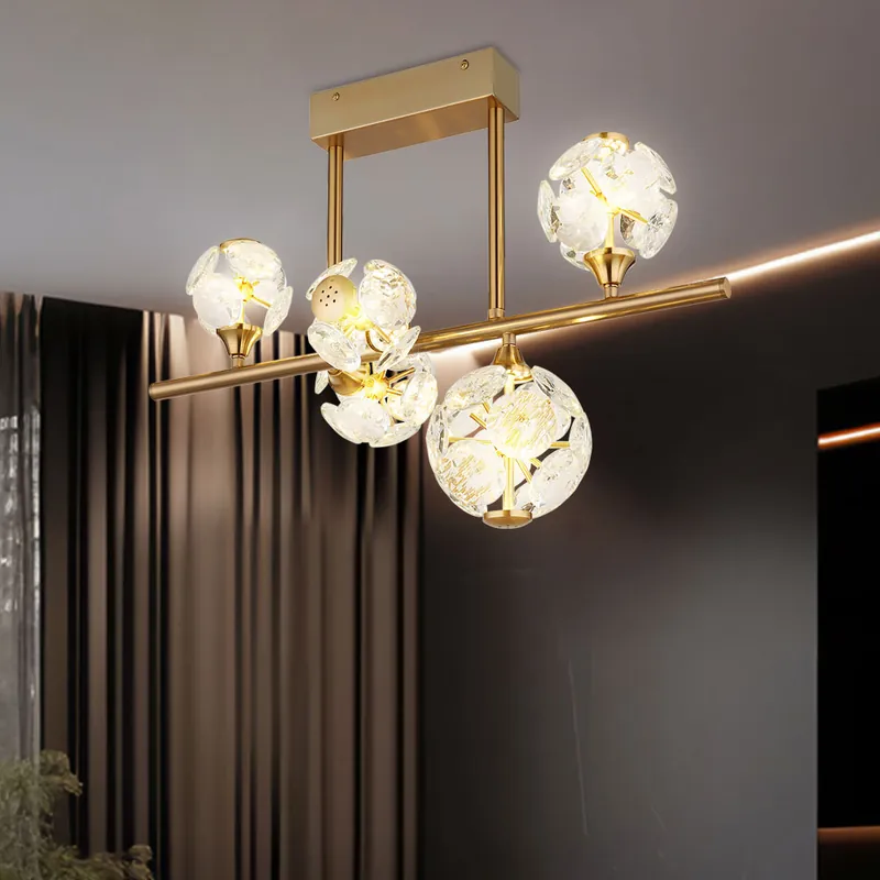 LED plafondlamp, goud, kristallen, L 61 cm Lage Prijs
