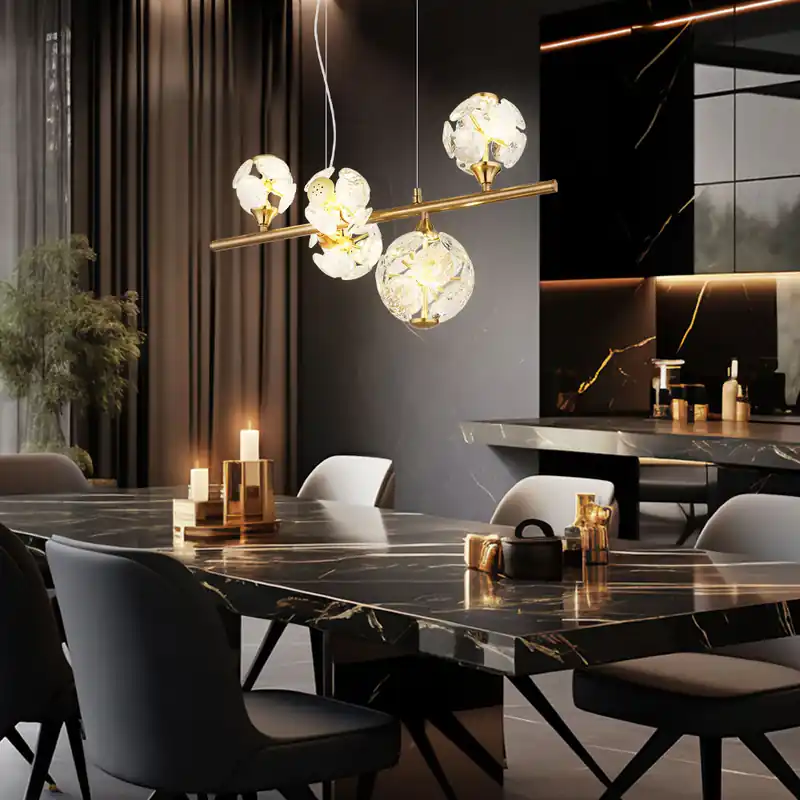 LED hanglamp, goudkleurig, kristallen, H 150 cm Superprijs