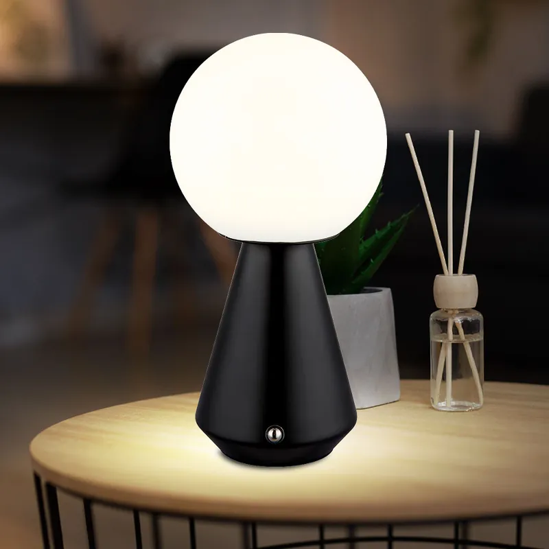 LED tafellamp, zwart, touch, dimbaar, H 23,5 cm Beperkte Voorraad