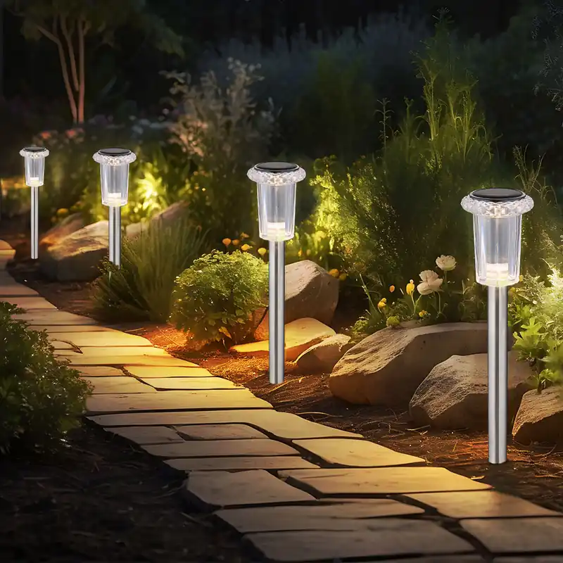 LED solarlamp, set van 4, padverlichting, H 33 cm Dagaanbieding
