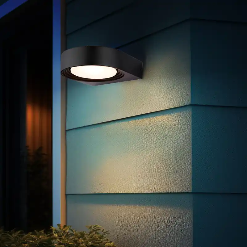 Exclusieve Aanbieding LED wandlamp, aluminium, zwart, IP44, draaibaar-kantelbaar