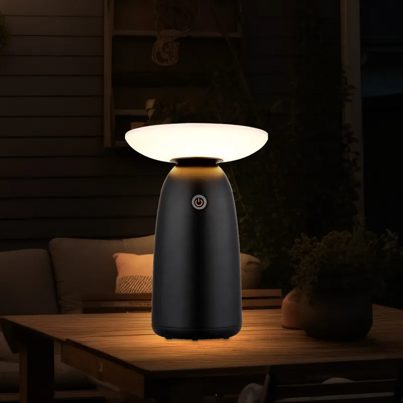 Gereduceerde Prijs LED-zonnelicht, touchdimmer, USB-C, IP54, zwart, H 22,5 cm