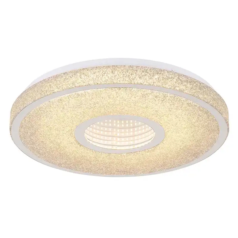 LED plafondlamp, metaal, wit gespiegeld, D 38 cm Beperkt Aanbod