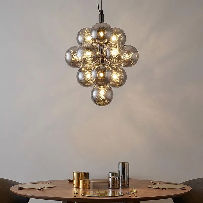 Beste Prijs Hanglamp, zwart metaal, rookglas, H 120 cm