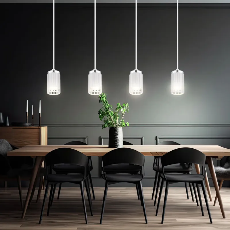 Hanglamp, metaal, wit chroom, H 120 cm Weekendaanbieding