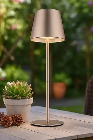 Bestseller LED tafellamp, champagne, oplaadbare batterij, touchdimmer, fles top
