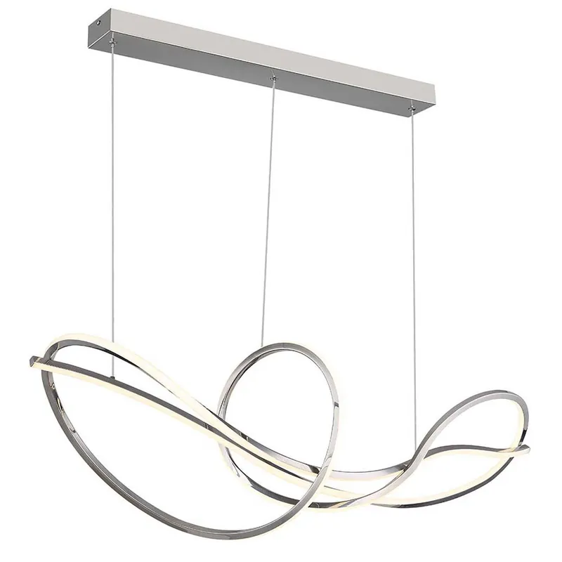 Favoriet LED hanglamp, chroom, afstandsbediening, CCT, dimbaar, L 110 cm