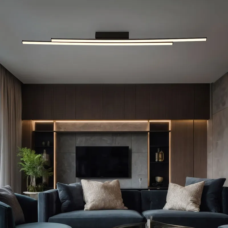 Bestel Nu LED plafondlamp, metaal, opaal, mat, L 110 cm