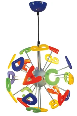 Actieprijs Hanglamp, kinderlamp, kleurrijk, H 120 cm