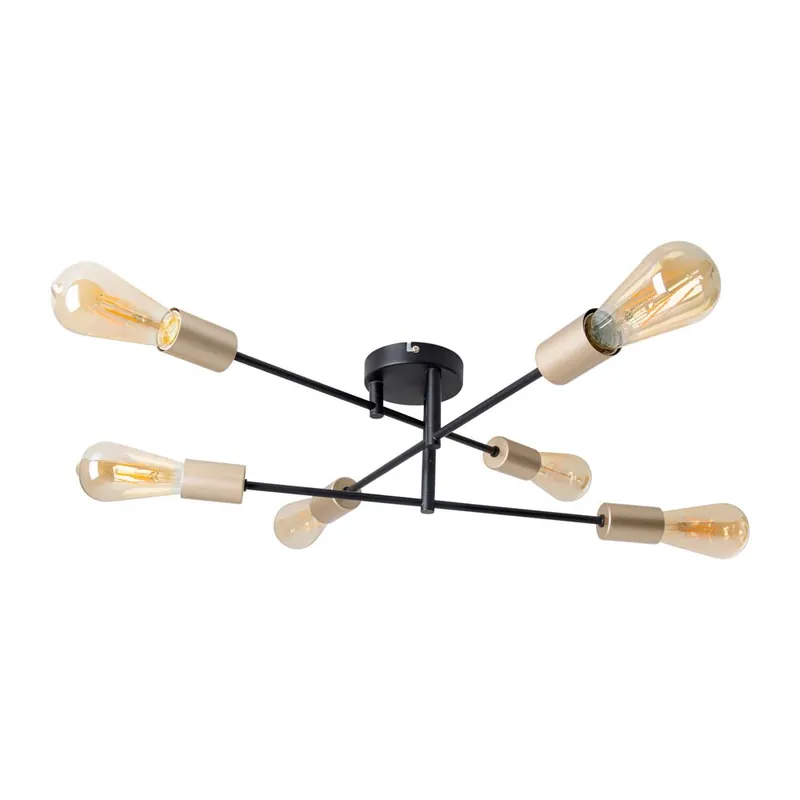 Gratis Retour Plafondlamp, metaal, zwart, L 54,5 cm