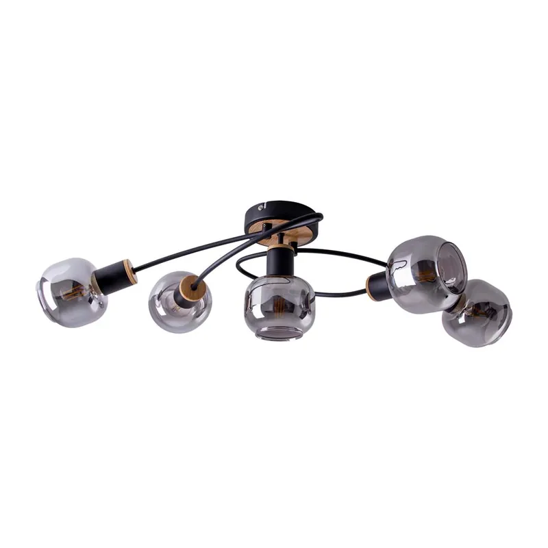 Speciale Aanbieding Plafondlamp, metaal, zwart glas, L 67,5 cm