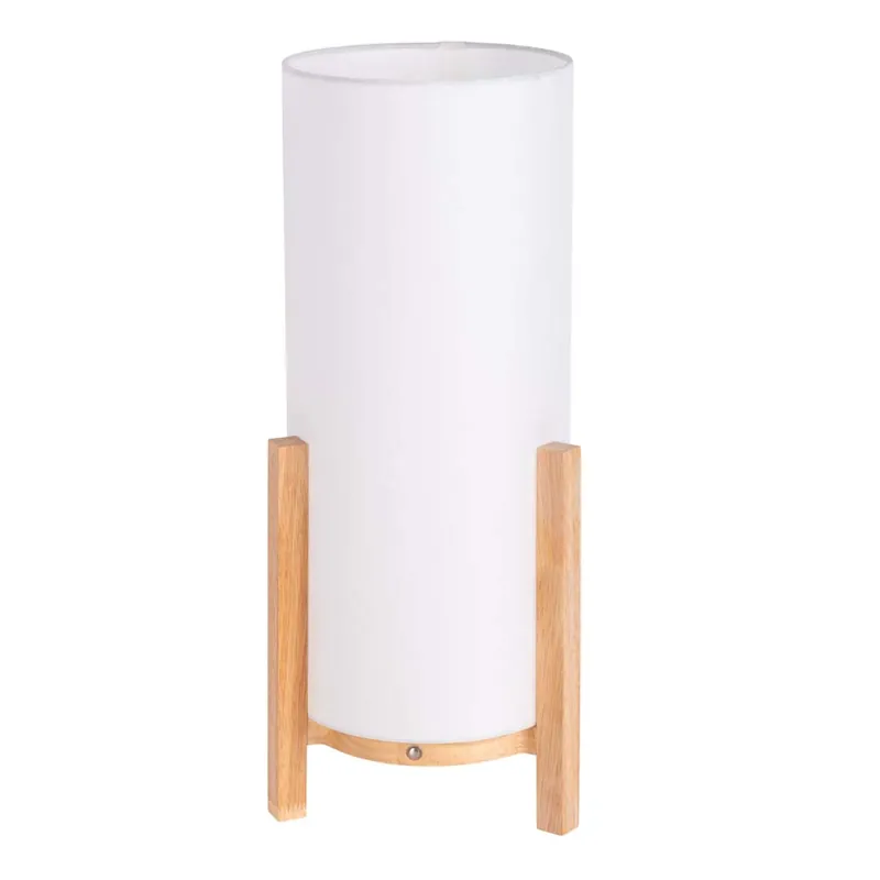 LED tafellamp, textiel naturel hout, touchdimmer, H 48 cm Gereduceerde Prijs