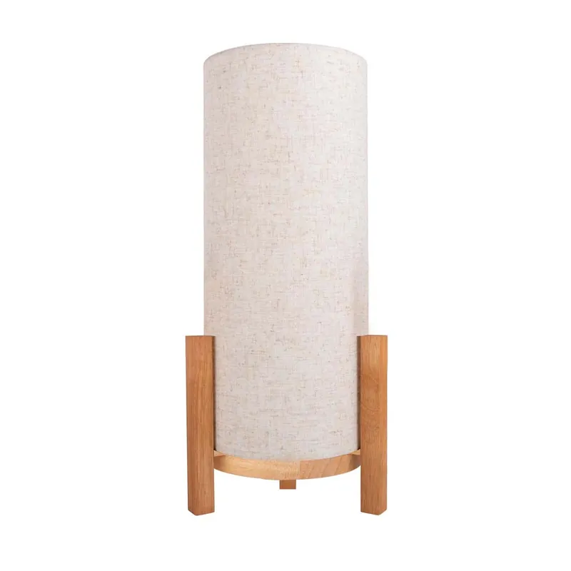 Fabrieksprijs LED tafellamp, hout textiel, touch dimmer, H 48 cm
