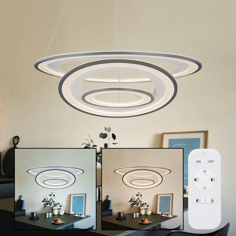 Populair LED hanglamp, dimbaar, afstandsbediening, grafiet