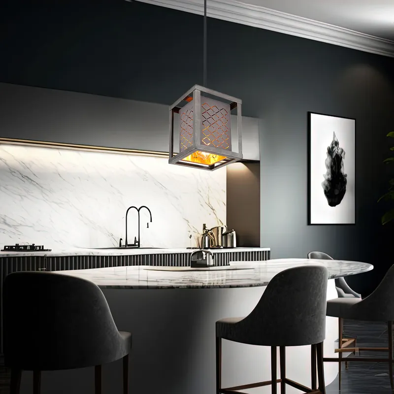 Rechtstreeks Van De Fabrikant Hanglamp, decoratieve stempels, antiek, grijs, zilver, H 120 cm