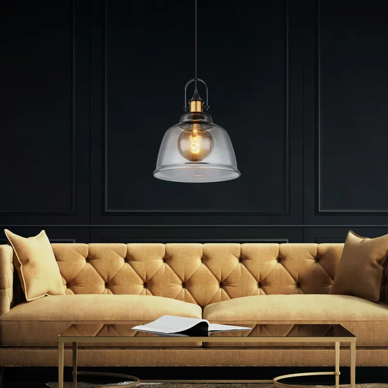 Hanglamp, messing, glas, H 120 cm Nu Kopen