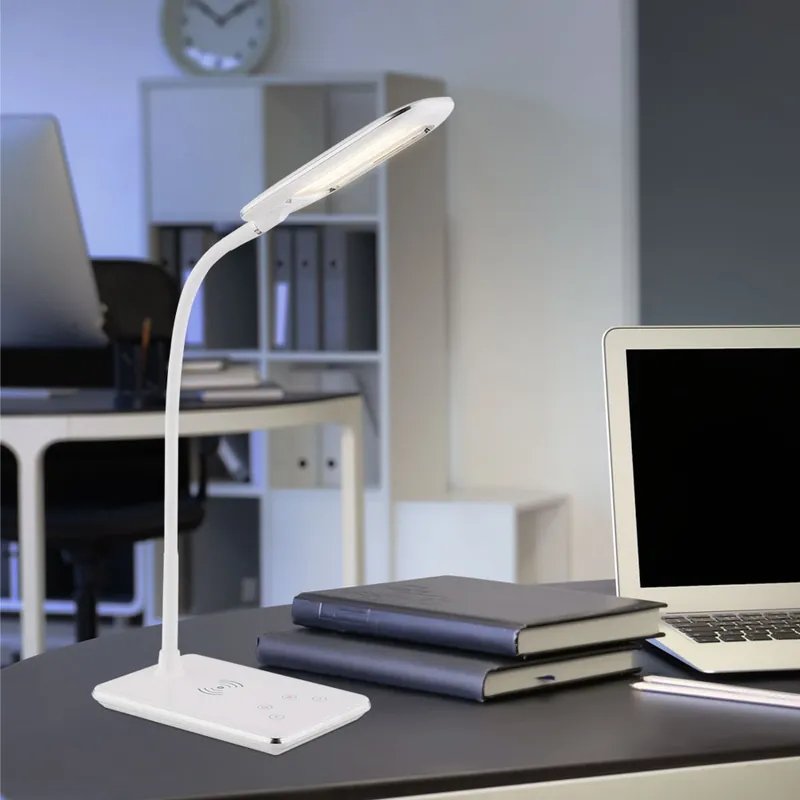 Tijdelijk Beschikbaar LED tafellamp, draadloos, USB lader, touch, dimmer