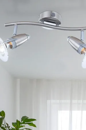 Wandlamp, metaal, mat nikkel, chroom, beweegbare spots Bestseller