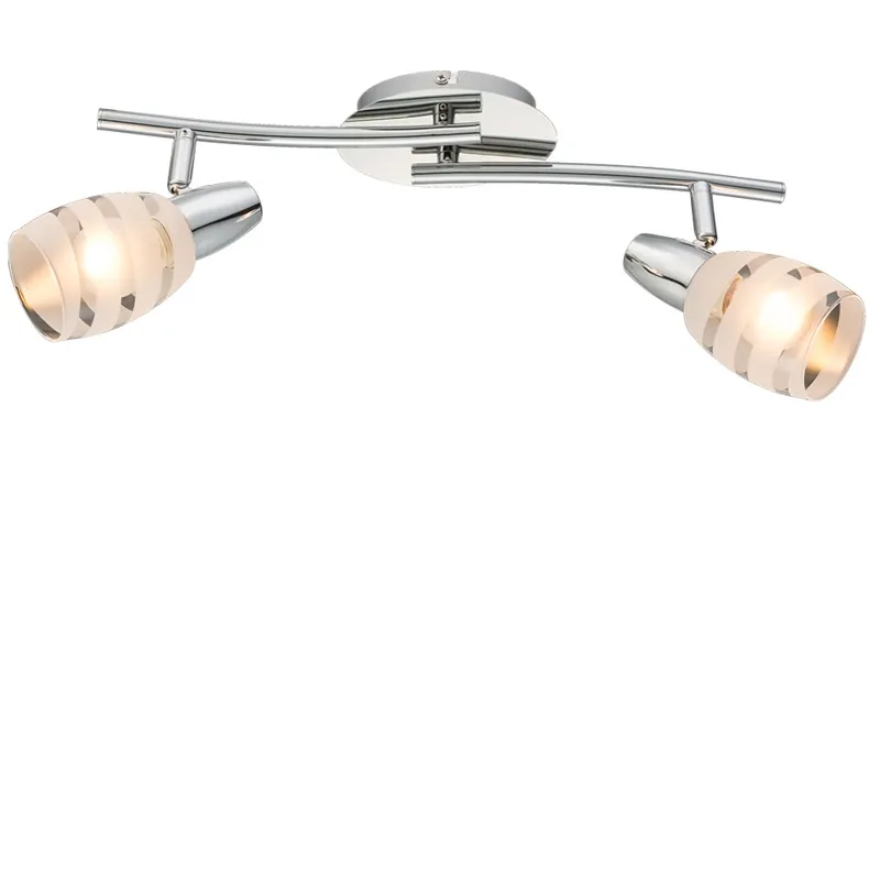Plafondlamp, metaal, chroom, glas, beweegbare spots Bestel Nu