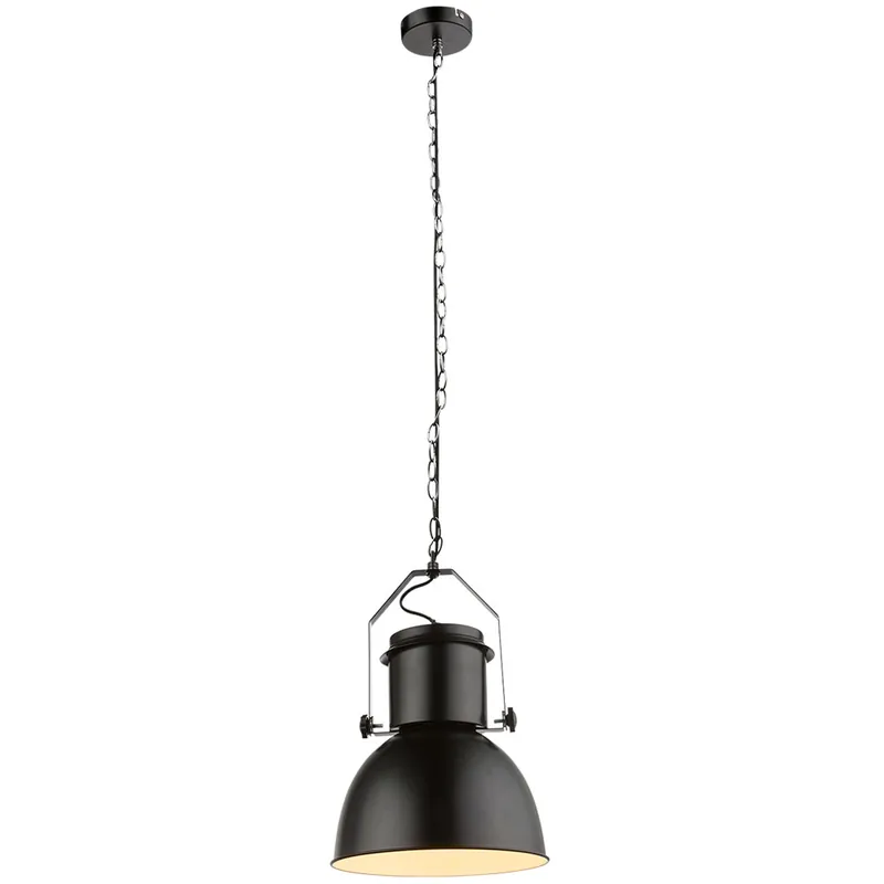 Hanglamp, zwart metaal, E27, H 120 cm Snelle Levering