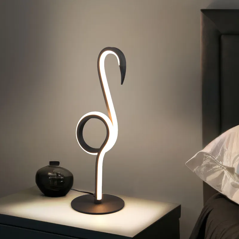 LED tafellamp, zwart, flamingo design, H 35 cm Gecertificeerd