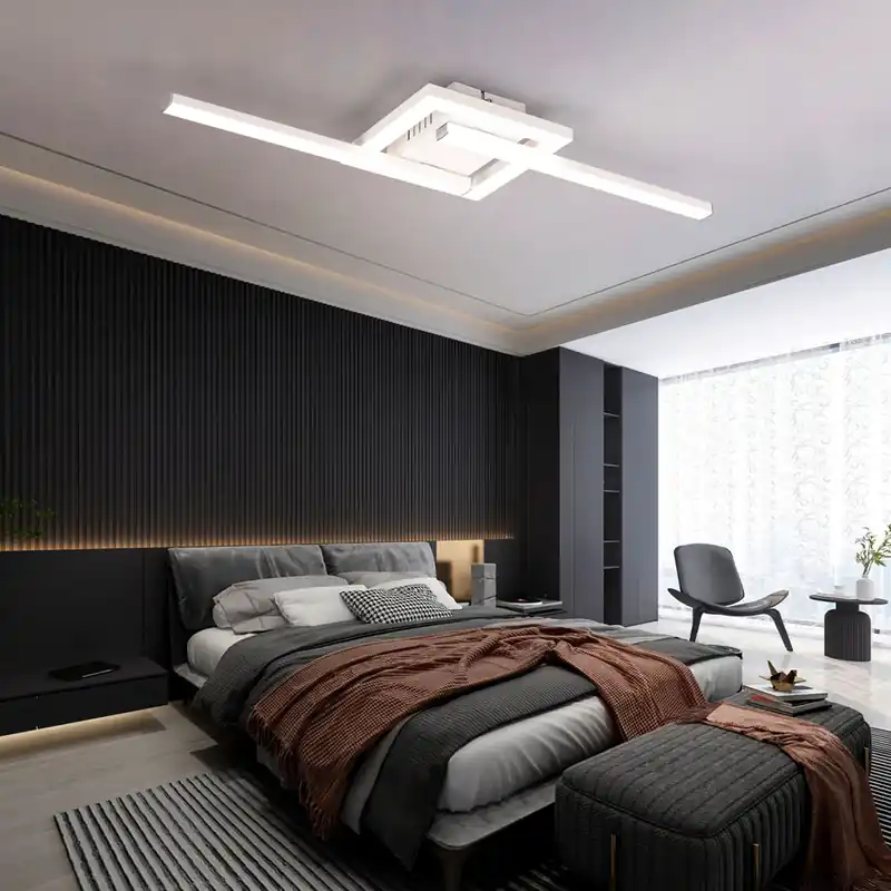 LED plafondlamp, metaal, wit, mat, L 54 cm Flitsaanbieding