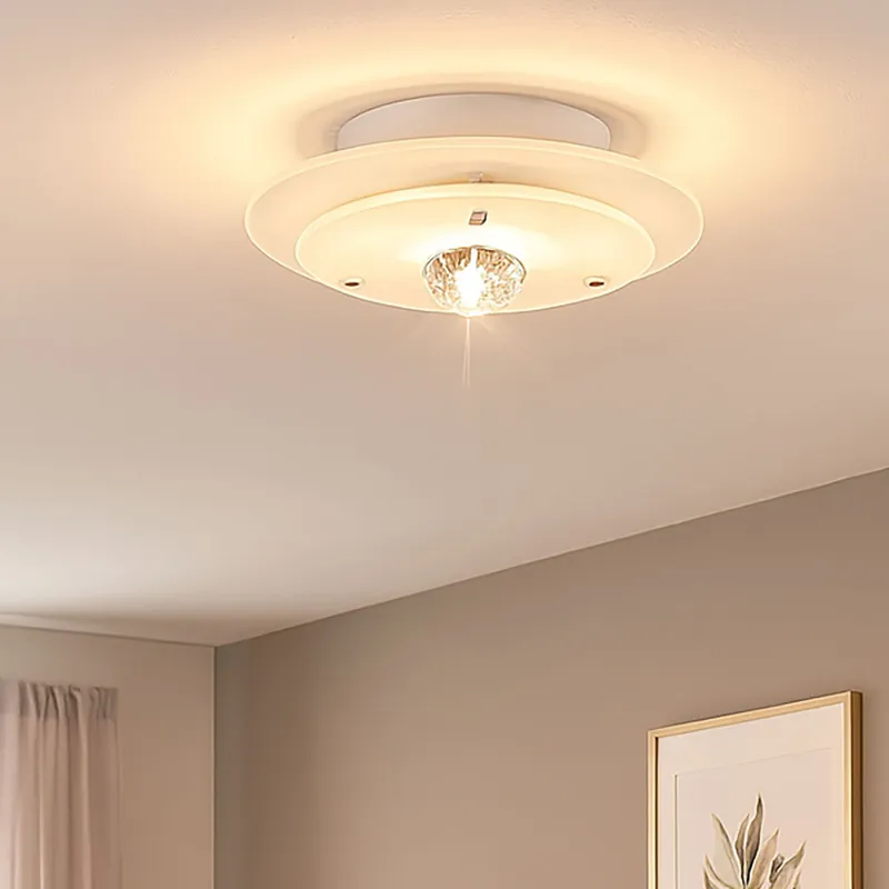 Laatste Kans Plafondlamp, metaal, glas, rond, DM 22cm, DIAMANTIS