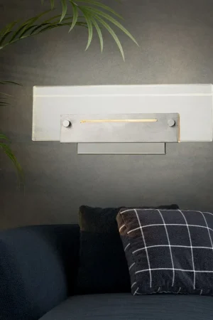 Dagaanbieding LED wandlamp, chroom, helder acryl, schakelaar, L 26 cm