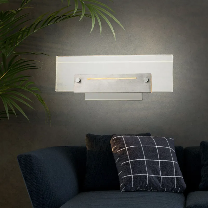 Dagaanbieding LED wandlamp, chroom, helder acryl, schakelaar, L 26 cm