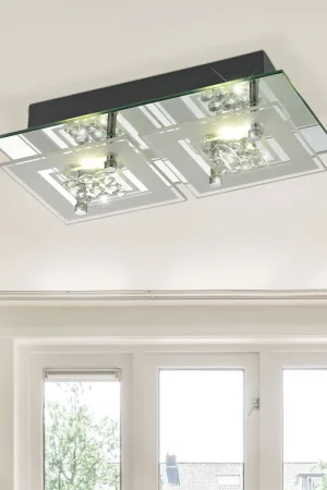 Elegante chromen plafond- en wandlamp Direct Beschikbaar