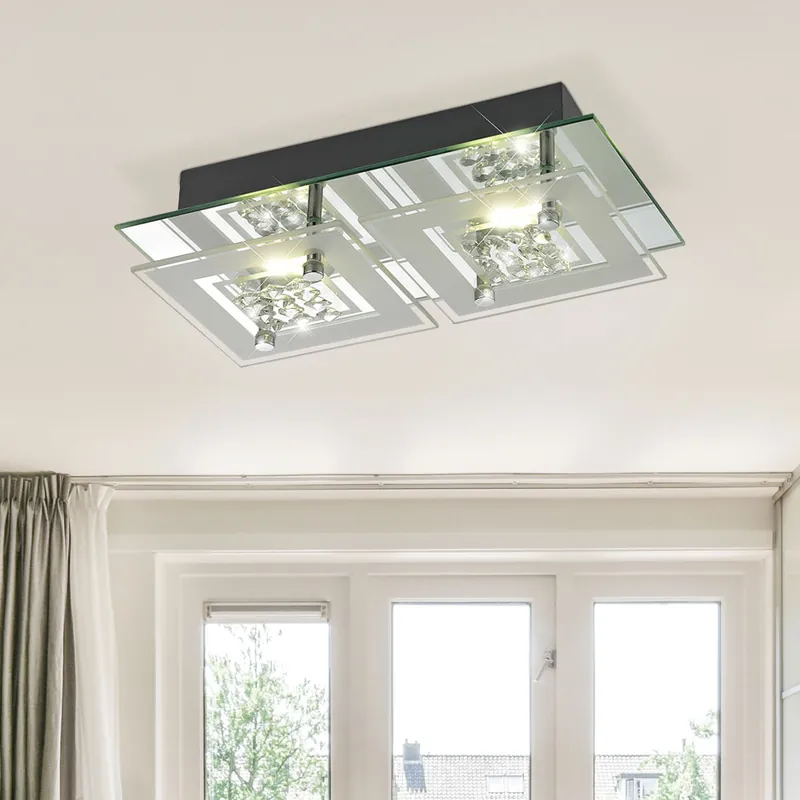 Elegante chromen plafond- en wandlamp Direct Beschikbaar