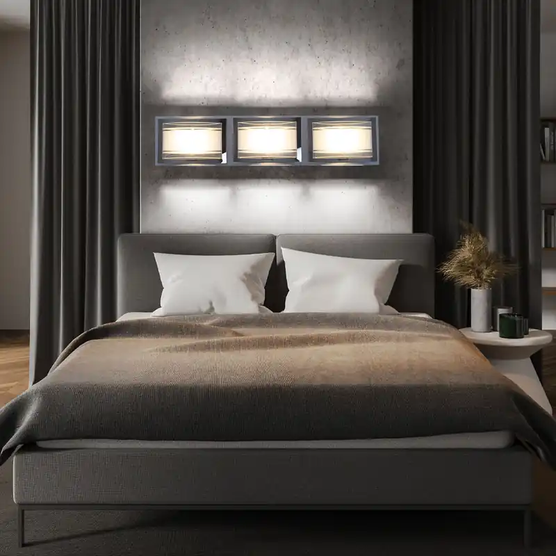 Beperkte Voorraad COB LED wandlamp, chroom, aluminium, helder mat glas ADONIA