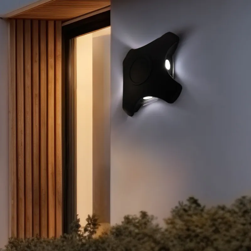 Direct Beschikbaar LED wandlamp, 4-vlam, aluminium, zwart, B 19 cm