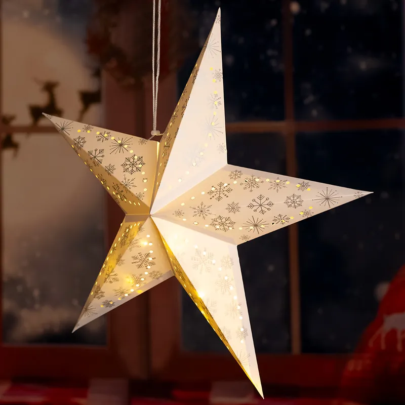 LED kerstster, papier, wit, 60 cm, X-MAS Beste Prijs