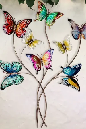 Wandobject, vlindermotief, kleurrijk H 73 cm Koop Vandaag