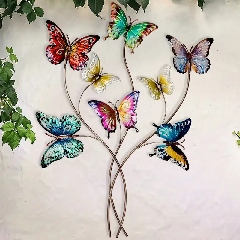 Wandobject, vlindermotief, kleurrijk H 73 cm Koop Vandaag