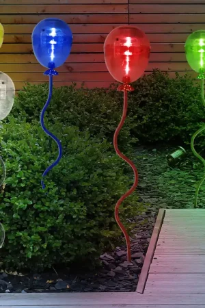 5x LED solarlampen, kleurrijke ballonnen, H 60 cm Weekendaanbieding