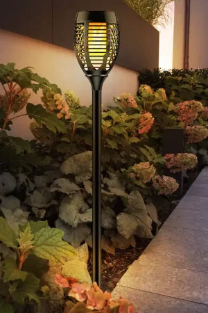 Beste Prijs LED solarlamp, zaklamp, oplaadbare batterij, IP44, zwart, H 72,5cm