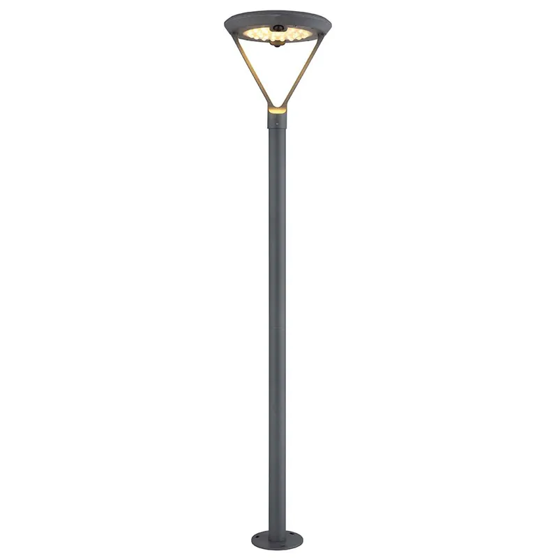 LED-zonnelamp, padlamp, roestvrij staal, glas, grijs H 227,2 cm Must-Have