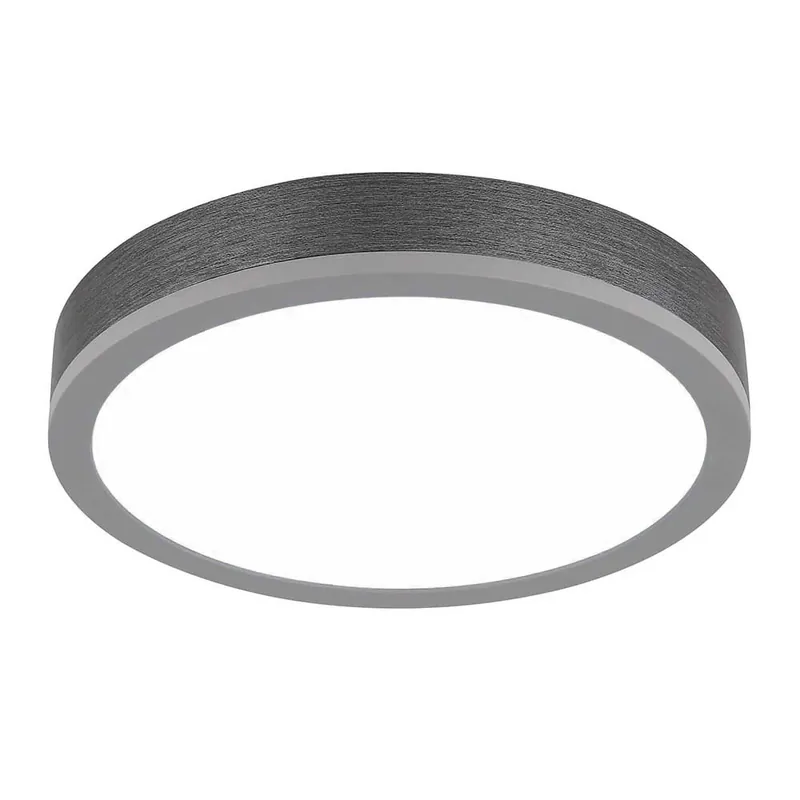 Lage Kosten LED plafondlamp, grijs, rond, warm wit, D 30 cm