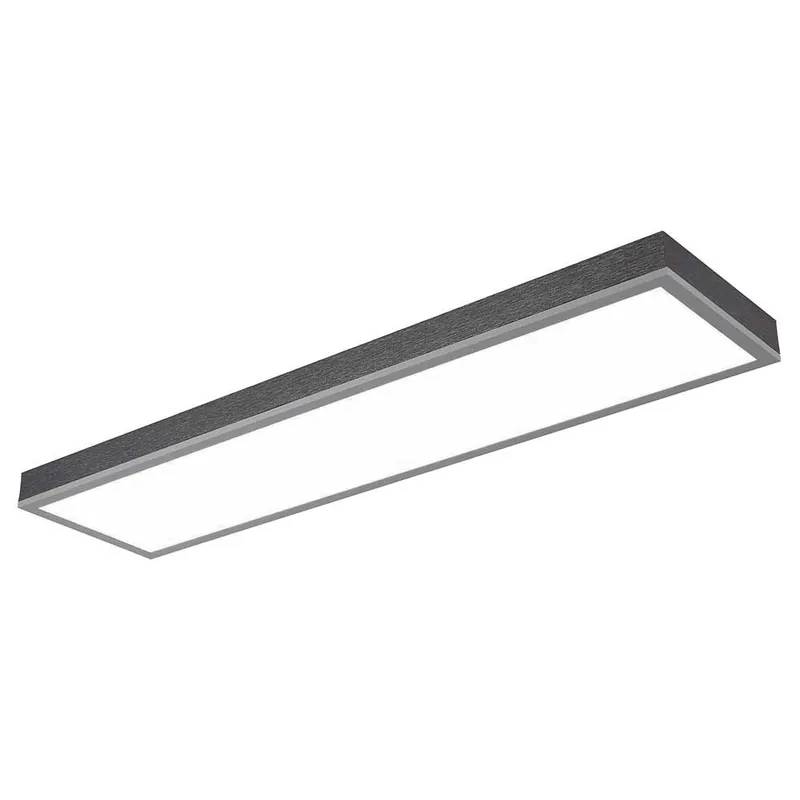 LED plafondlamp, hout, aluminium, grijs, L 80 cm Hoge Kwaliteit
