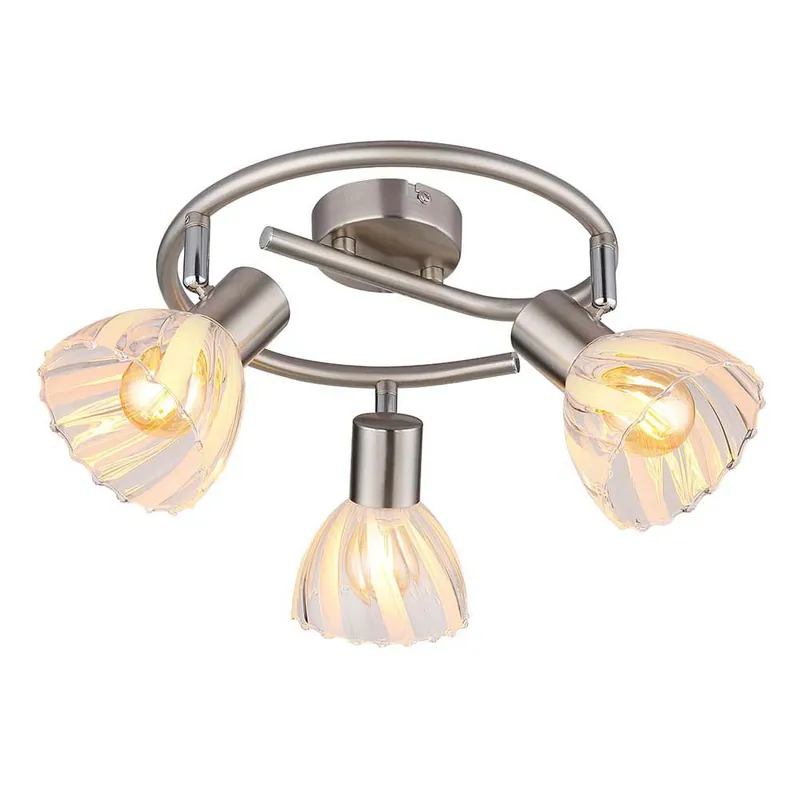Plafondlamp, rond, glas, zwart, verplaatsbare spots Aanbieding
